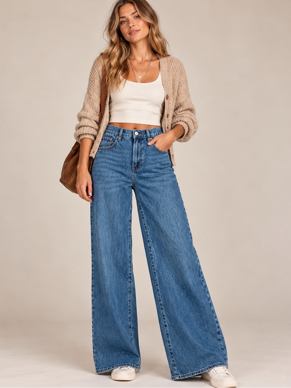 PACSUN Wide Leg High Rise Light Wash Denim Jeans Size 26